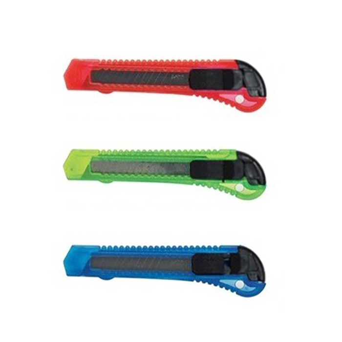 Pisau Kater Cutter Besar Plastik Transparan Dengan Safe Lock 18m