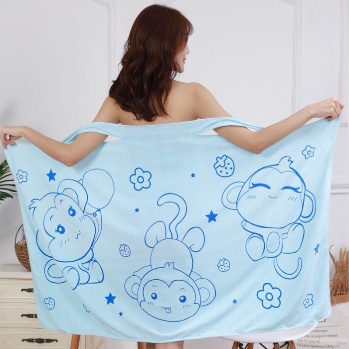 Kimono Baju Handuk Mandi Karakter Dewasa Wearable Towel — 3