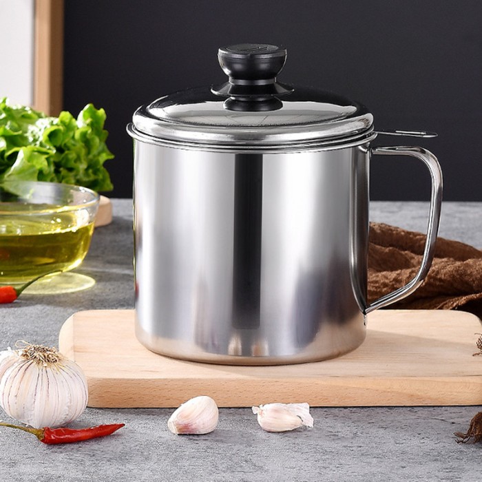 Saringan Penyaring Ampas Sisa Minyak Goreng Bekas Stainless 1.3 Liter — 5