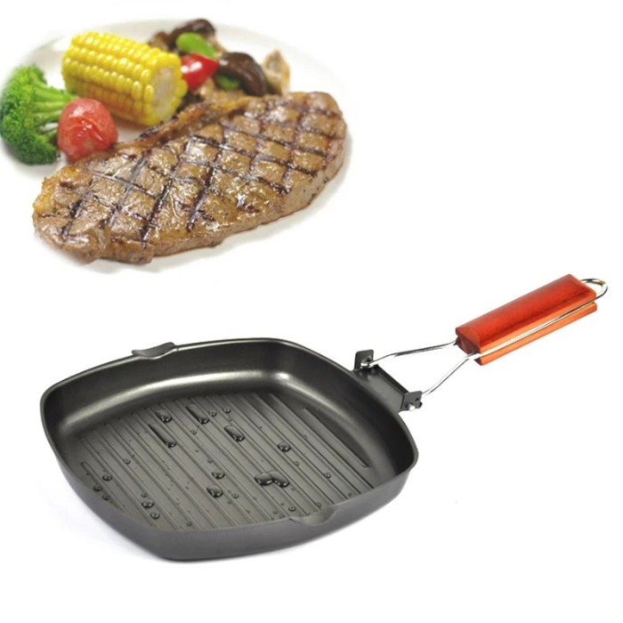 Wajan Panci Grill Bbq Korean Panggangan Anti Lengket Bentuk Kotak 20Cm — 6