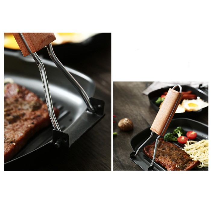 Wajan Panci Grill Bbq Korean Panggangan Anti Lengket Bentuk Kotak 20Cm — 5