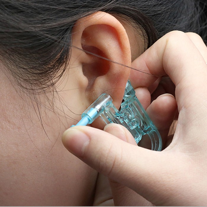 Alat Piercing Tindik Telinga Kuping Steril Sekali Pakai Gratis Alkohol — 4