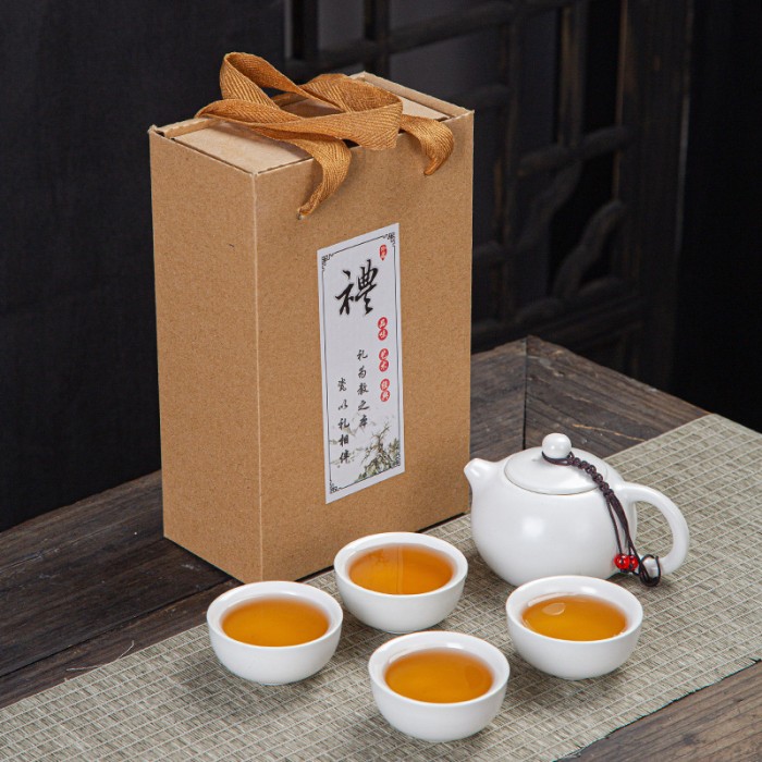 Chinese Tea Pot Set Antique Teko Teh China 4 Cangkir Keramik — 8