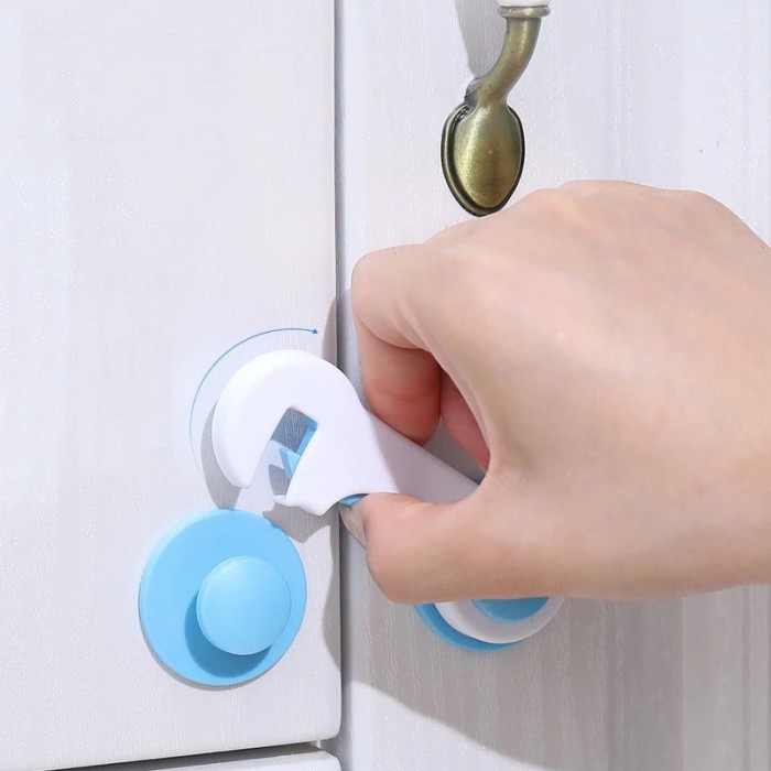 Pengaman Pintu Minimalis Kunci Laci Lemari Kulkas Baby Safety Lock — 10