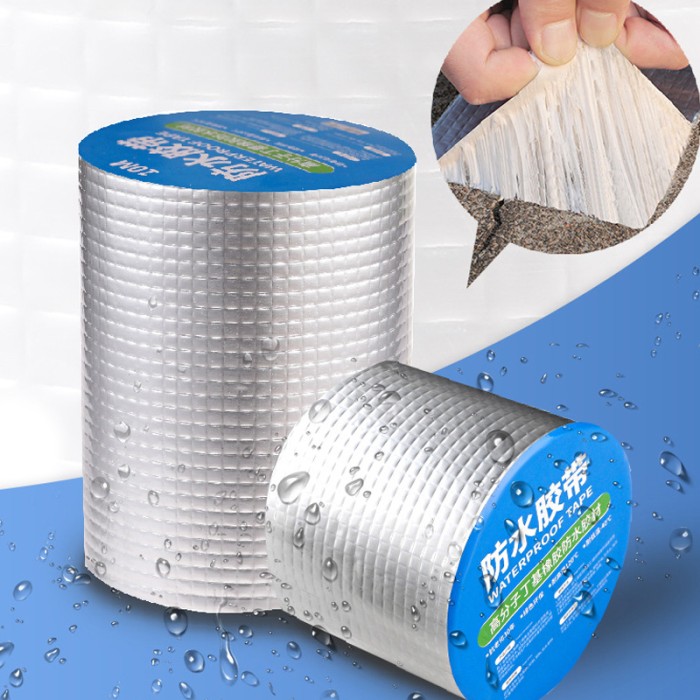 Lakban Perekat Anti Air Bocor Alumunium Foil Butyl Super Waterproof — 2