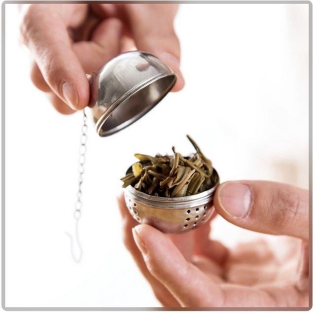 Saringan Daun Teh Rempah Stainless Bulat Bentuk Bola Tea Infuser Ball — 3