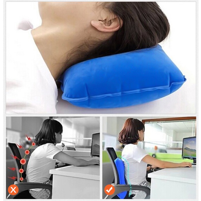Bantal Angin Kepala Tiup Camping Outdoor Portable Travel — 3