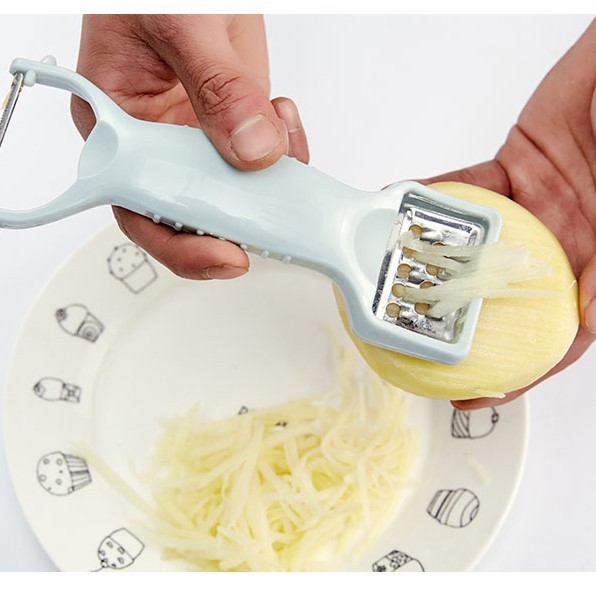 Pisau Kupas Peeler Kentang Sayur Buah Mutifungsi Dengan Parut Keju — 5