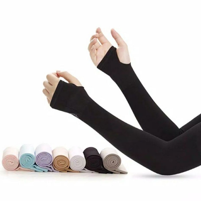 Manset Lengan Panjang Handsock Tangan Wanita Polos Pelindung UV Sinar — 8