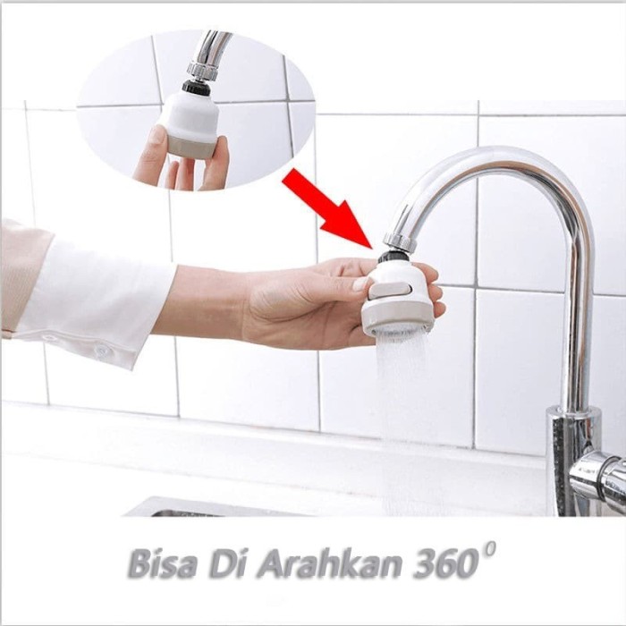 Sambungan Kran Air Wastafel Plastik On Off 3 Mode 360 Derajat — 4