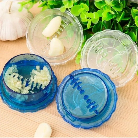 Alat Penghancur Penghalus Penggiling Bawang Cabe Putar Manual - Biru — 3