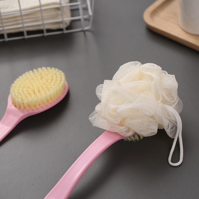 Shower Puff Dan Sikat Punggung 2in1 Pembersih Penggosok Badan 2 Sisi — 4