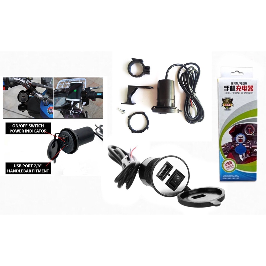 Charger USB Plug Pada Aki Motor Waterproof — 2