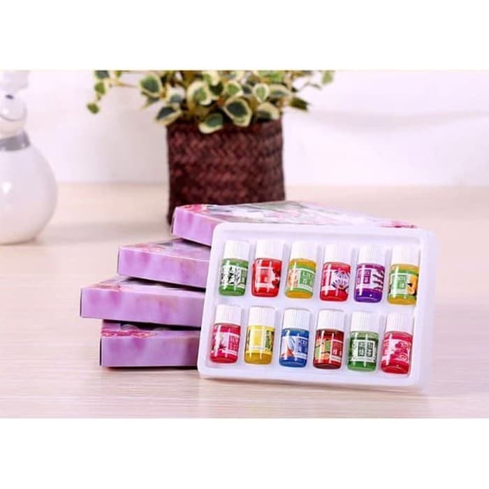 Set Essential Oil Aromatherapy Pure Aroma Fragrance Isi 12 Pcs