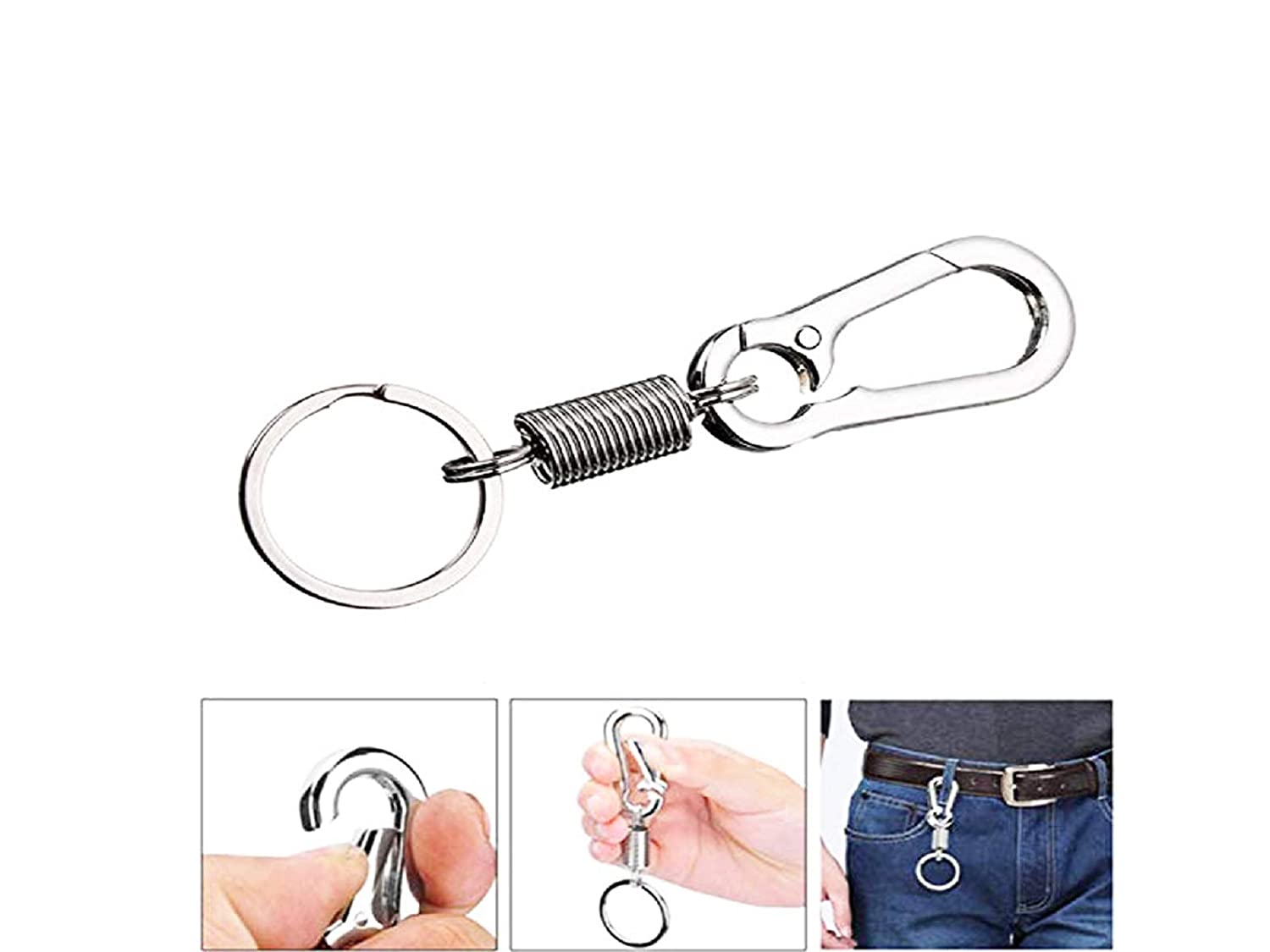 Karabiner Carabiner Gantungan Kunci Multifungsi Stainless Steel — 4