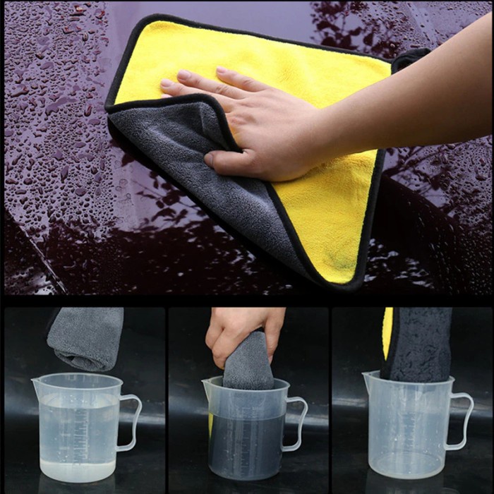 Kain Lap Microfiber Mobil Dapur 2 Sisi Tebal Halus 30x30 — 6