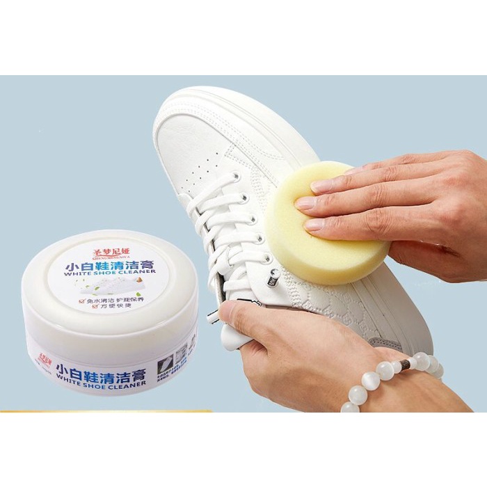 Krim Pemutih Sepatu Penghilang Noda dengan Spons Serbaguna