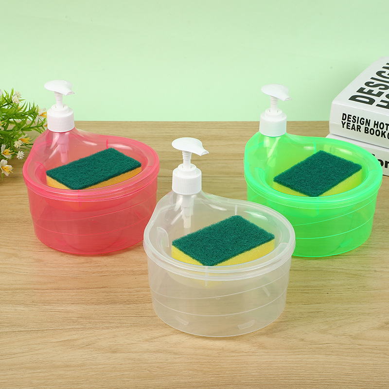 Dispenser Sabun Cair Botol Soap Pump dengan Spons Cuci Piring — 2