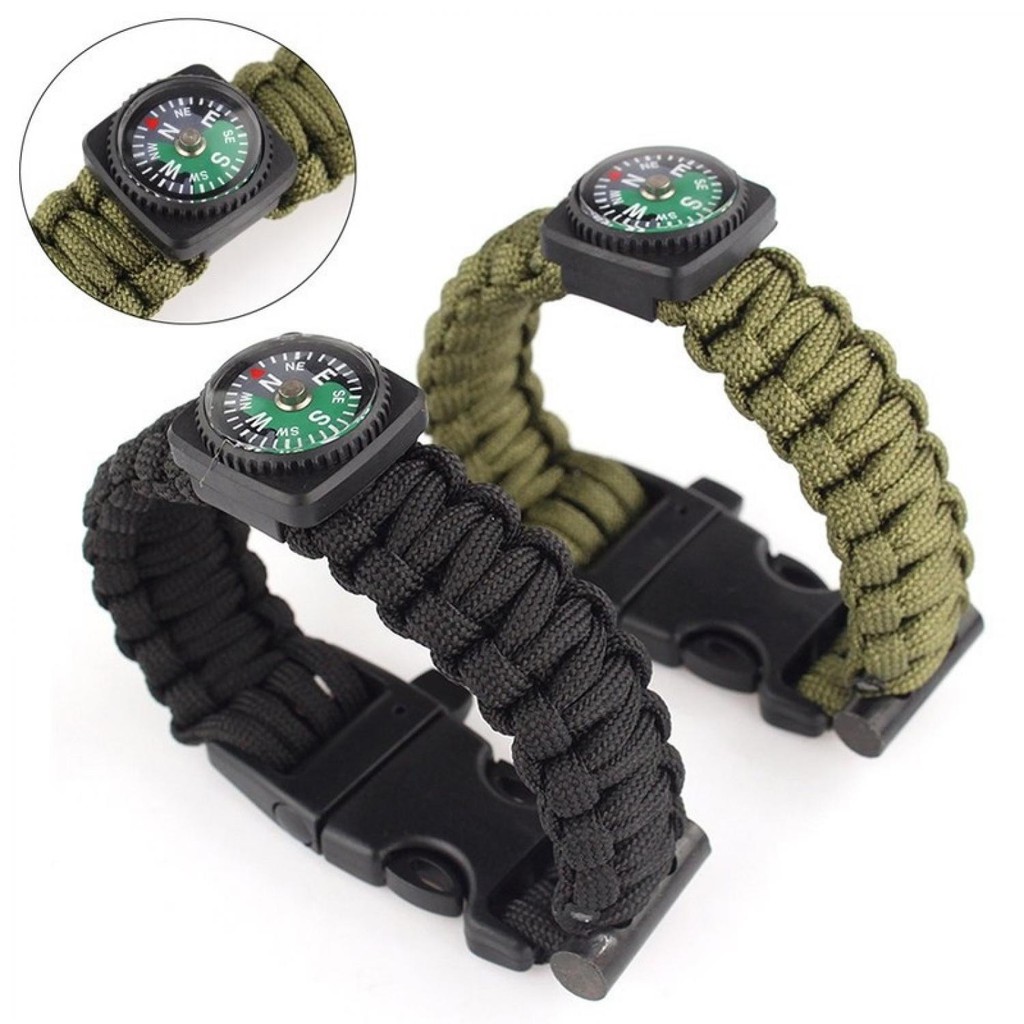 Gelang Survival Paracord Outdoor dengan Peluit dan Flint Fire Starter — 8