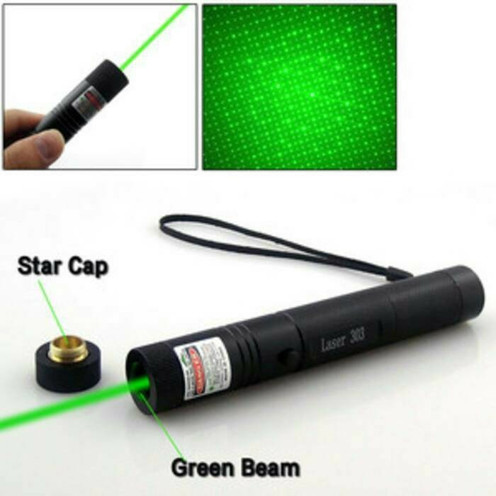 Senter Laser Pointer Hijau Recharge 303 10KM Multifungsi