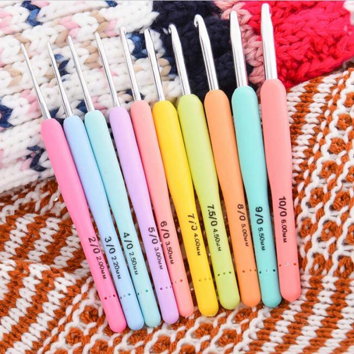 Hakpen Aluminium dengan Silicone Soft Handle Crochet Hooks