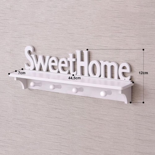 Rak Dinding Sweethome WPC dengan Gantungan Baju Vintage