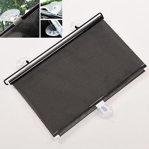 Kaca Tirai Gulung Roll Pelindung Panas Dashboard Motif Hitam Polos