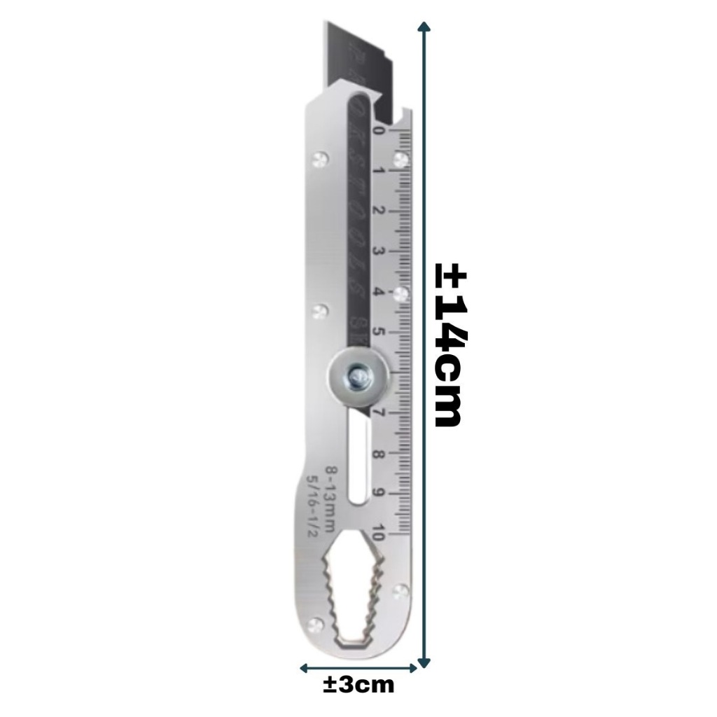 Pisau Cutter Besar Super Tajam 9 in 1 Stainless Steel