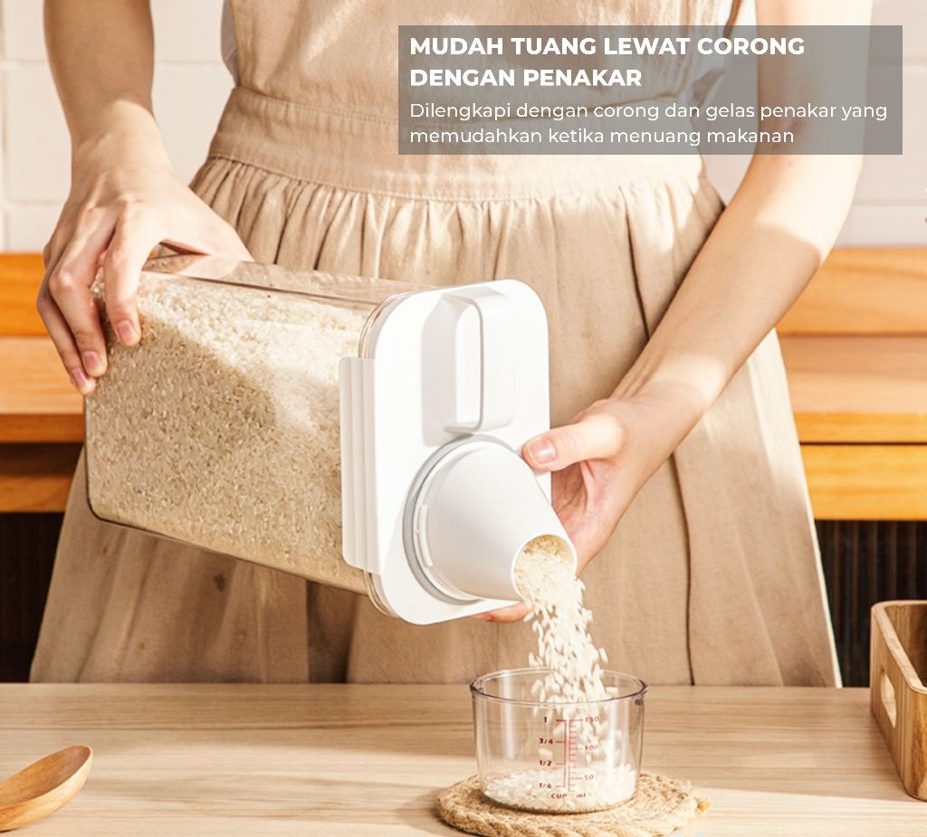Toples Penyimpanan Makanan Plastik Acrylic dengan Gelas Ukur Serbaguna — 5