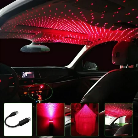 Lampu Laser Proyektor Led USB Bintang Star Dekorasi Plafon Mobil Kamar — 3