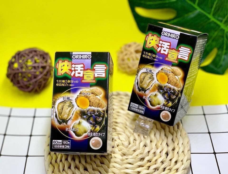 alt-tag Tinh chất hàu tươi – tỏi – nghệ hỗ trợ tăng cường sinh lực nam Orihiro 180 viên