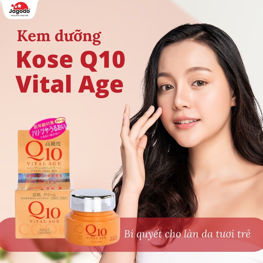 3fd08c91 kem duong da chong lao hoa kose q10 vital age 40g 1 - Kem dưỡng da chống lão hóa Kose Q10 Vital Age 40g