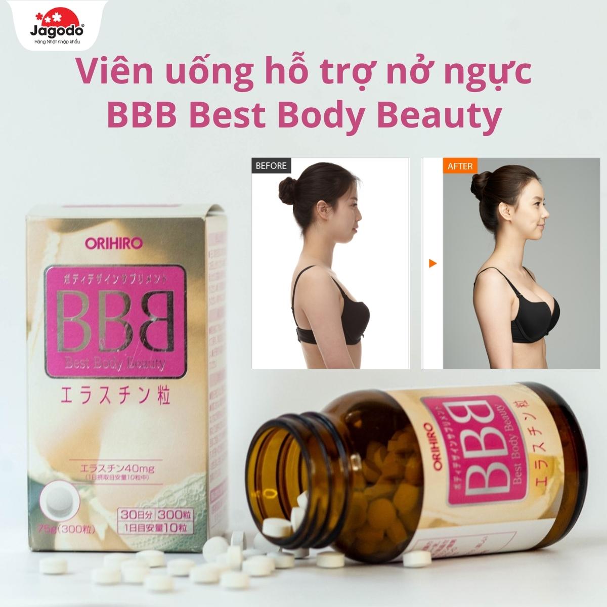 Viên uống hỗ trợ nở ngực Orihiro BBB Best Body Beauty 300 viên