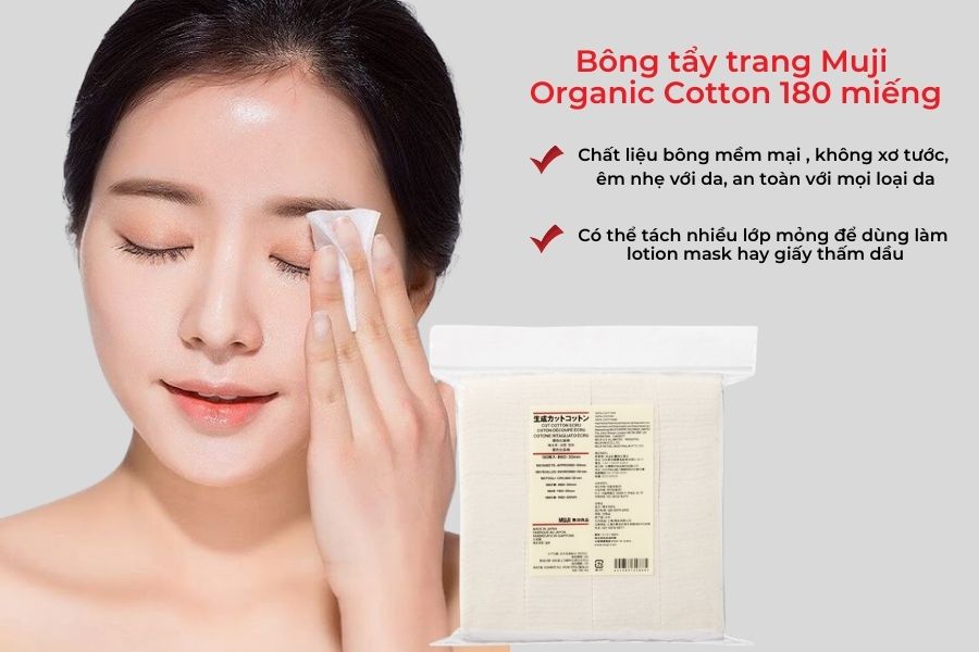 57c2cd73 jagodo 2021 06 10t104356.380 - Bông tẩy trang Muji Organic Cotton 180 miếng