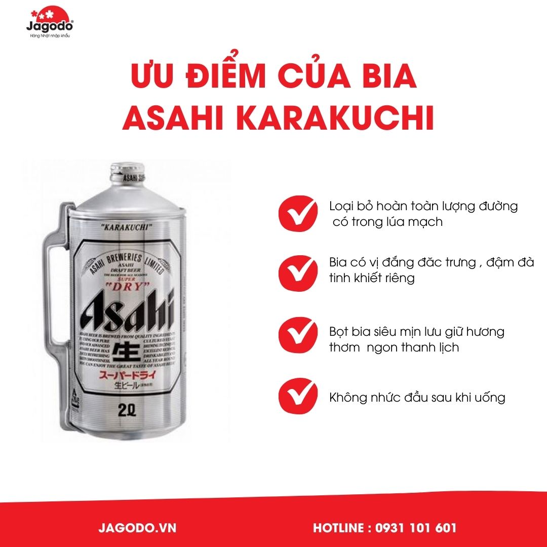 Bia Asahi Karakuchi 2 lít