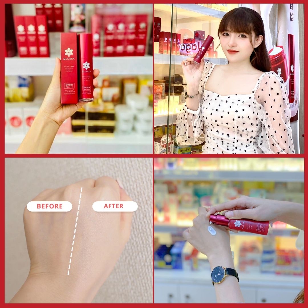 chống nắng Mijunka Aging Care Toneup UV Milk