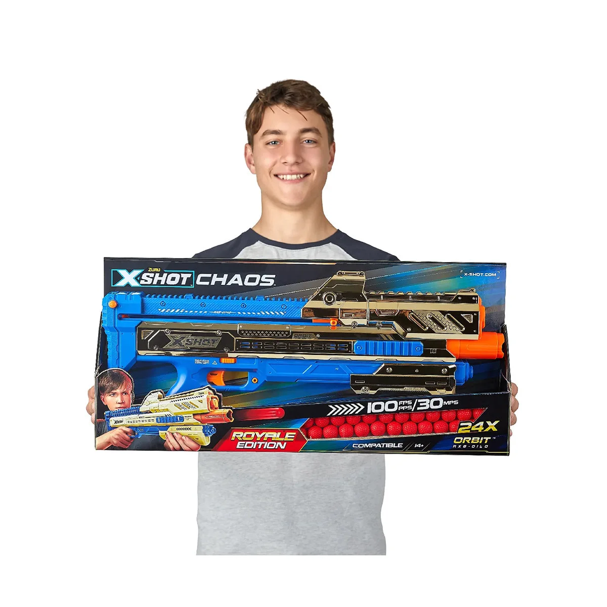 X-Shot Dart Ball Blaster CHAOS Golden -30M Range