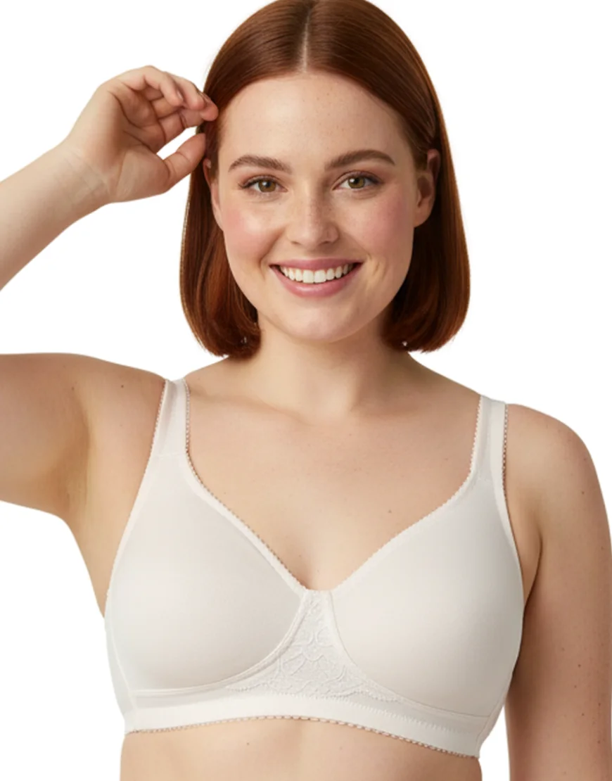 LOSHA COTTON FULL COVERAGE SINGLE LAYERED WIRE-FREE BRA -WHITE