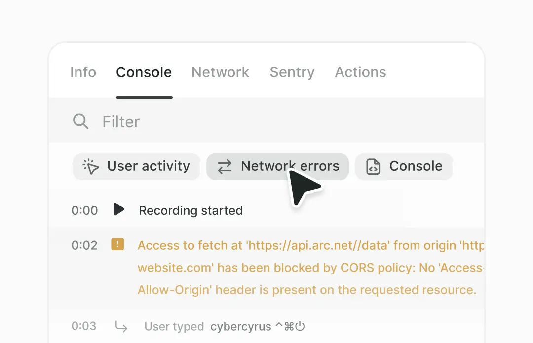 Capture console & network logs