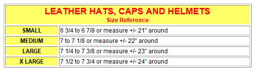 Men's Size Charts - Jamin Leather®