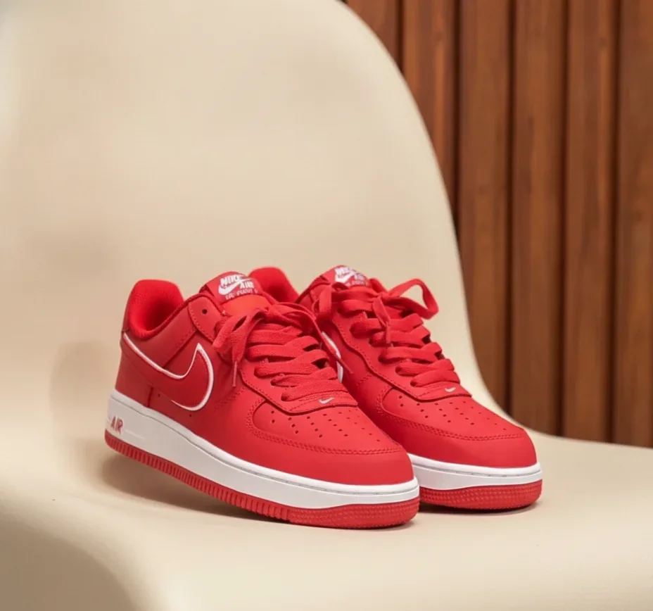Nike Air Force 1 Rojo - Blanco