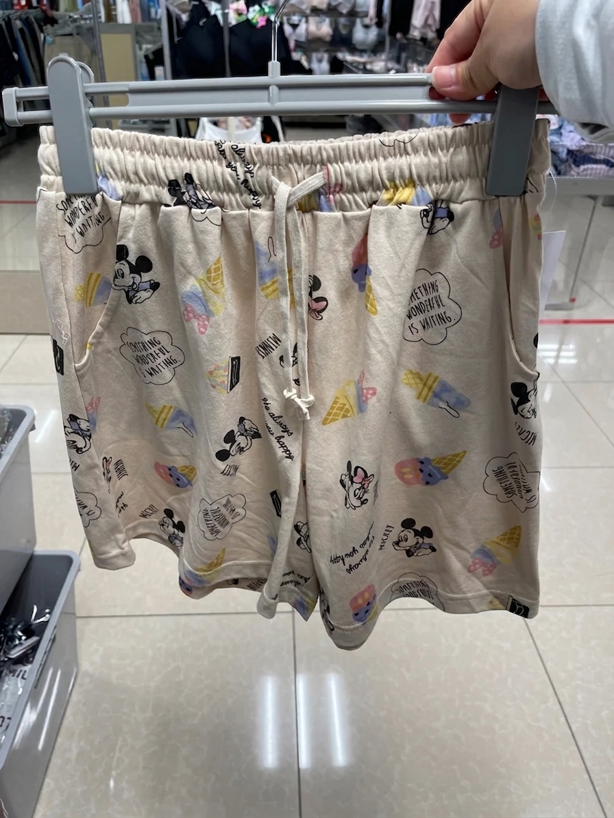Disney Mickey & Minnie 滿版雪糕圖案短褲