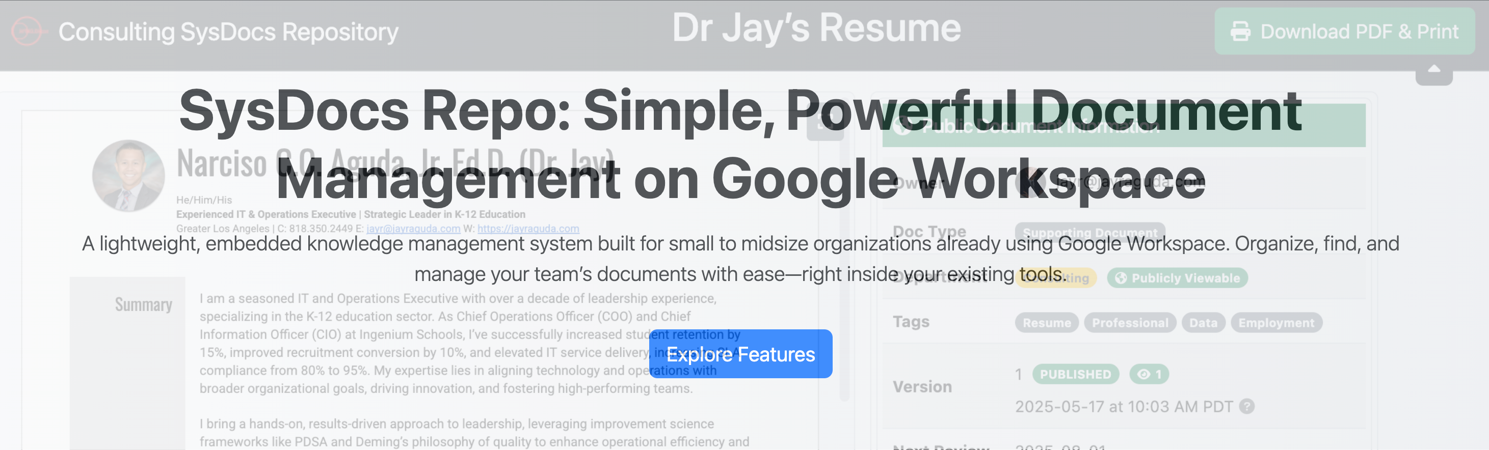 SysDocsRepo | AI Knowledge Base for Google Workspace