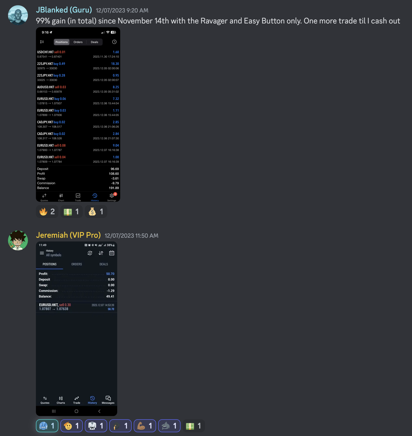 Trading Success Screenshot