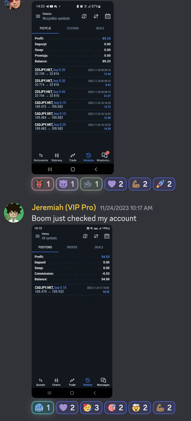 Trading Success Screenshot