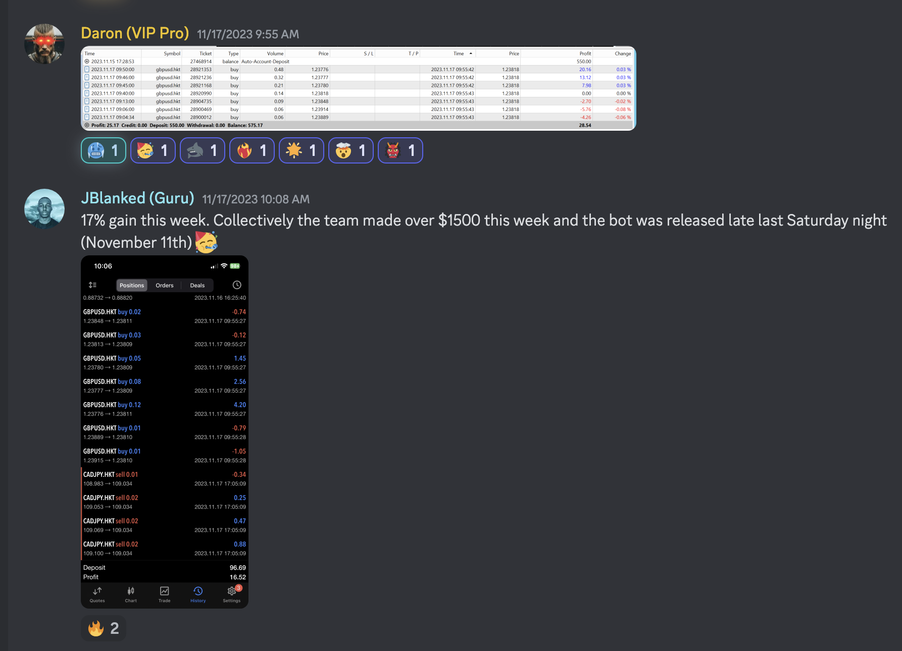 Trading Success Screenshot