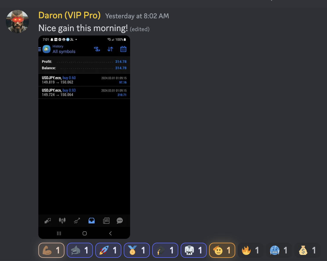 Trading Success Screenshot