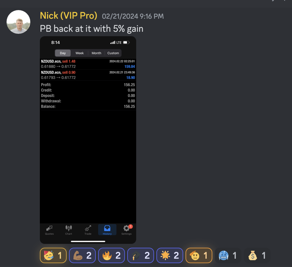 Trading Success Screenshot