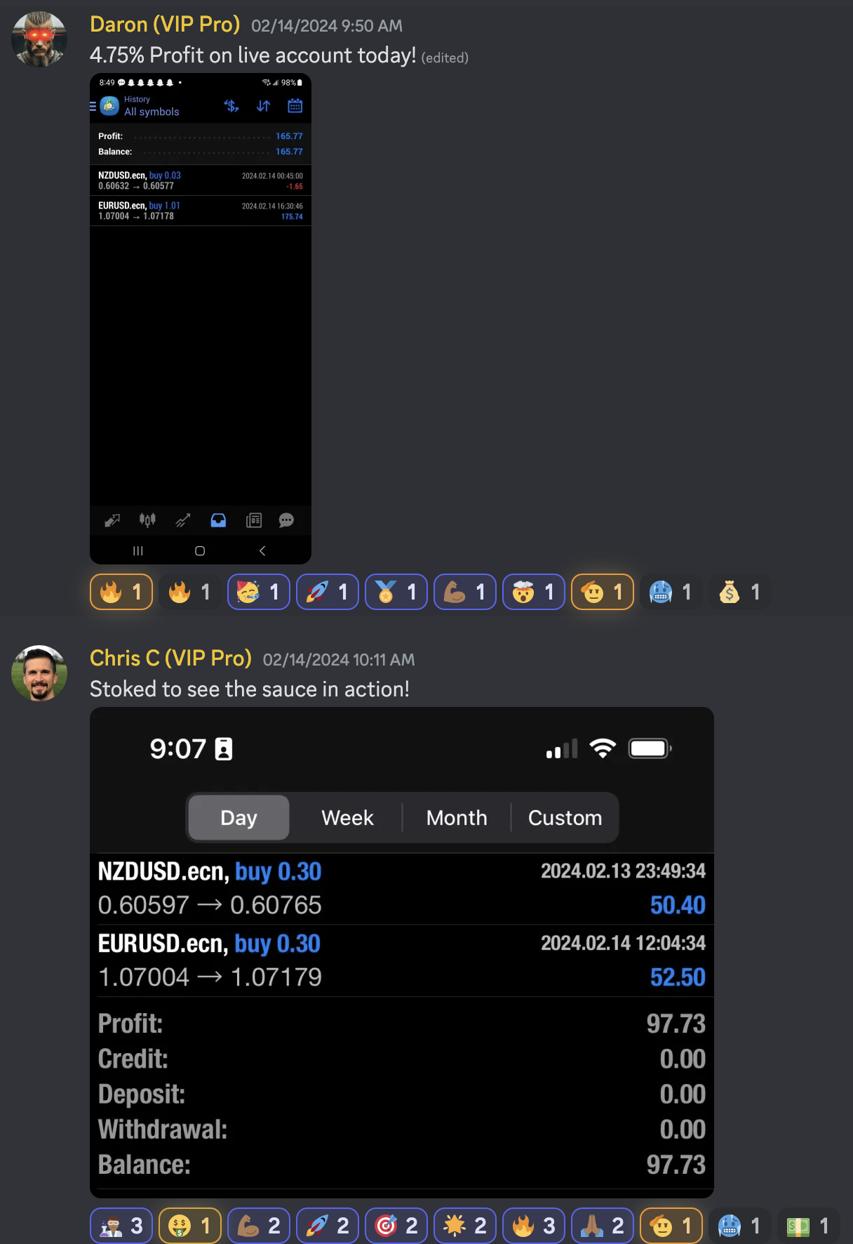 Trading Success Screenshot