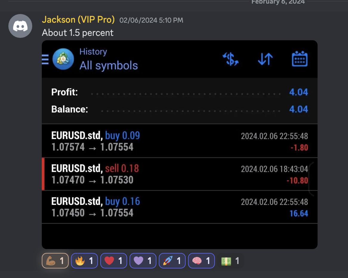 Trading Success Screenshot